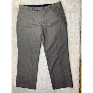 Kenneth Cole Reaction Size 42X30 Mens Pants Brown Pattern Flat Front